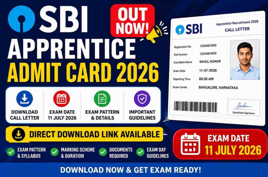 SBI Apprentice Admit Card 2026
